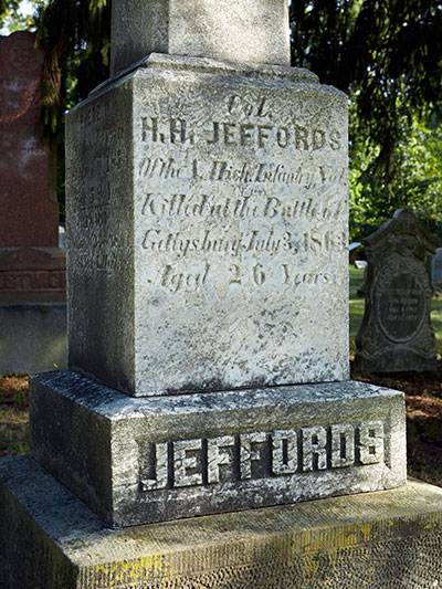 Harrison Jeffords grave detail. Image ©2016 Look Around You Ventures, LLC.
